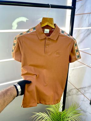Burberr y Polo Brown Premium Collar Neck T-shirt F2649-BR