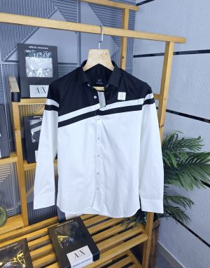 Ax Shirts Black White M466-BK Ax Shirts Black White M466-BK