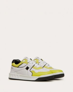Valentin_o garavani one stud low top nappa sneaker white yellow 513