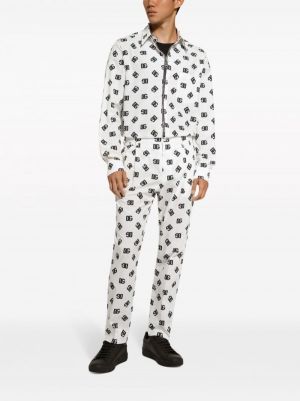 Dolcen Gabban a White Steel Logo Design with Jacquard Fabric Premium Tracksuit (1626)