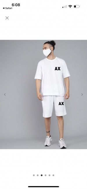 Arman i Exchange Premium Imported Emboss Logo Printed Cord Set White SALE (292)