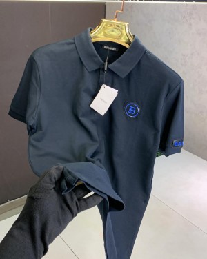 Balmain_Paris_Navy_Blue_Patch_Logo_Designer_Imported_Polo_T-Shirt_(830)