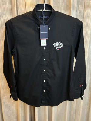 TOMMY HILFIGE_R BLACK FRONT EMBORSSED PREMIUM SHIRT