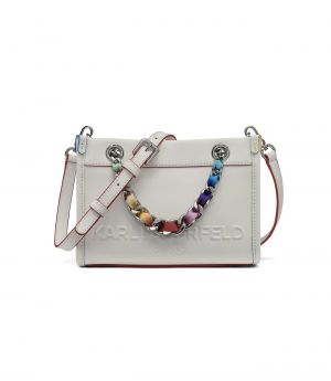KARL LAGERFIELD SAVOIE WHITE LEATHER BAG PREMIUM WITH OG DUST BAG