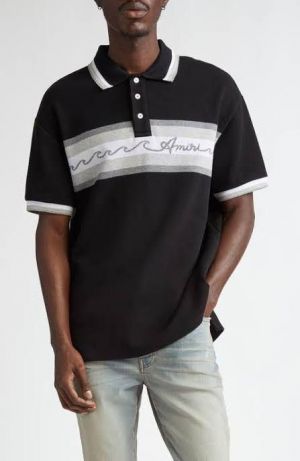 Amir i Black Premium Cotton Lycra Pique fabric Polo Tshirt with Collar Design and Printed Logo 2994