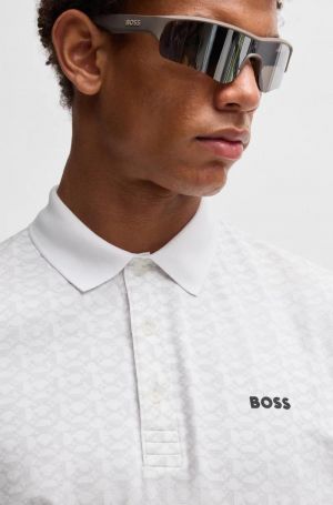 Hugo  Boss White Monogram Premium Polo T-Shirt