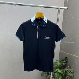 Hacket_t Aston Martin Navy Blue Premium Polo Neck Tshirt 473