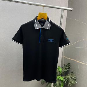 Hacket_t Aston Martin Black Premium Polo Neck Tshirt 473
