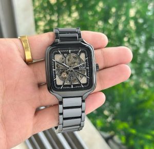 Rad o True Square Ceramic Automatic (Open back) Silver-black