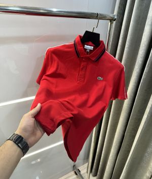 Lacost e Red Embroidery Logo Premium Polo T-Shirt
