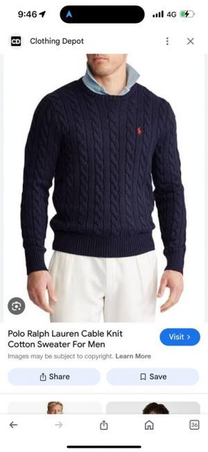 Ralph  Lauren Navy Blue Knitted Classic Pull Over