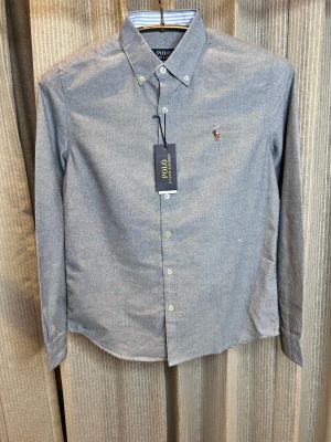 RALPH LAURE_N POLO GREY CLASSIC PREMIUM SHIRT