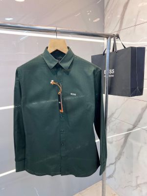 Boss Green Premium Shirt Linen With custom Branded Button Tagging And Brand Carry Bag 2347