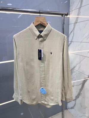 Ralph Laure n Beige Premium Shirt Linen With custom Branded Button Tagging and Poly Bag 2395