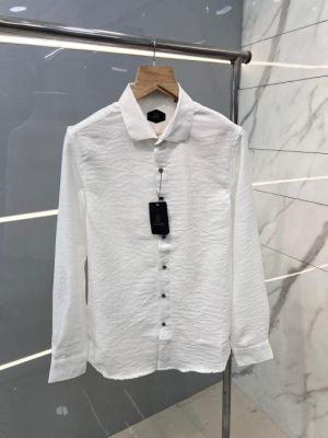 Rare Rabbi t White Premium Imported Linen Shirt with Golden Embossed Buttons and Poly Bag 2480