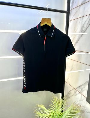 Aston Martin Hacket t Black Polo Premium Collar Neck T-shirt F2698-B1