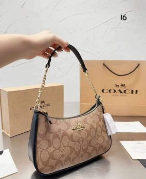 Coach_Teri_Singature_Canvas_Shoulder_Bag_With_Box_Dustbag_SlingBelt