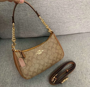 Coach_Teri_Singature_Canvas_Shoulder_Bag_With_Box_Dustbag_SlingBelt