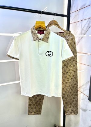 Gucc i Imported White Monogram Print Super Premium Track Suit With Brand Carry Bag F2823-WH