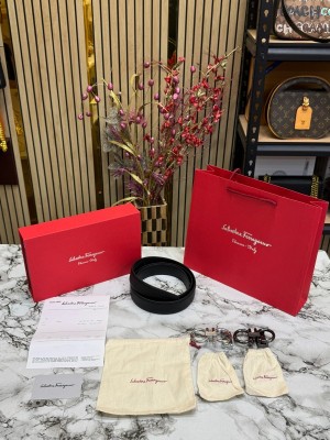 SALVATORE_FERRAGAMO BELT COMBO PREMIUM QUALITY WITH OG BOX AND CARRY BAG (FL-1)