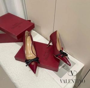 Valentino_Pump_Heel_Elegant_Womens_Wine_Patent_Leather_With_Black_Knot_With_OG_Box_&_Carry_Bag_933-V9_Wine