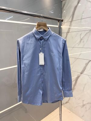 Lacost e Sky Blue Premium Shirt 100% Cotton Lycra With custom Branded Button Tagging And Brand Poly Bag 2850