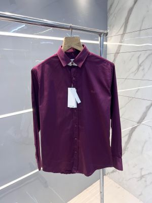 Lacost e Maroon Premium Shirt 100% Cotton Lycra With custom Branded Button Tagging And Brand Poly Bag 2854
