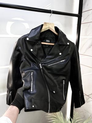 Zar a Imported Super Premium Black Leather Zipper Jacket F1915 Zar a Imported Super Premium Black Leather Zipper Jacket F1915