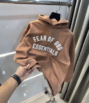 Essential Brown Logo Work Imported Premium Hoodie