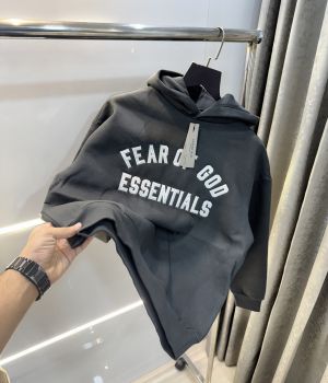 Essential Grey Logo Work Imported Premium Hoodie