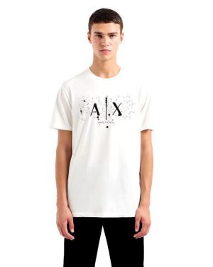 Arman i Exchange White Premium Imported 240 GSM Interlock Fabric Round Neck Printed Logo Tshirt 3022