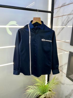 Arman_i Exchange Reflective Navy Premium Shirt With Brand Box Packing And Carry Bag F653-NY