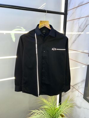 Arman_i Exchange Reflective Black Premium Shirt With Brand Box Packing And Carry Bag F653-BL