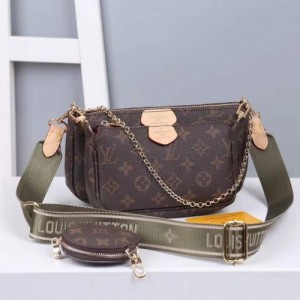 louis vuitton Lv multi pochette with Og wodden box Light Green Strap