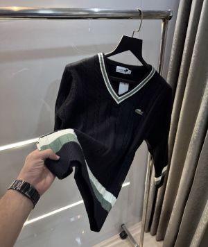 Lacost e Black Embroidery Logo Premium Knitted Pull Over