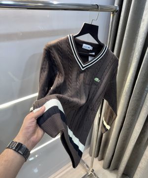 Lacost e Brown Embroidery Logo Premium Knitted Pull Over
