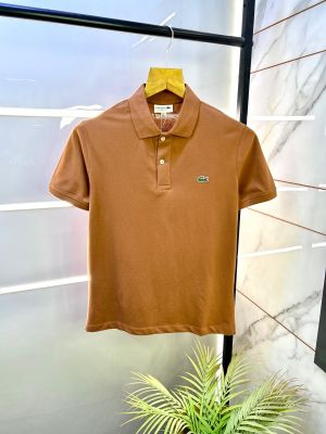 Lacost e Brown Polo Premium Collar Neck T-shirt F2776-BR