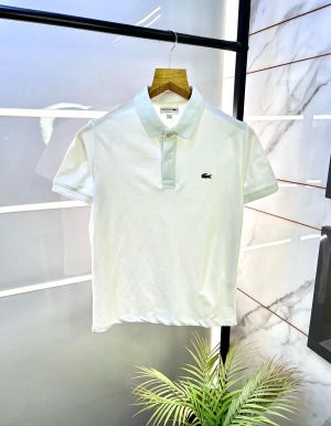 Lacost e White Polo Premium Collar Neck T-shirt F2776-WH