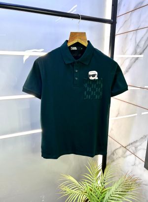 Karl Lagerfeld Green Polo Premium Collar Neck T-shirt F2779-GR