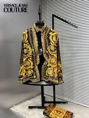 VERSACEE BOROCCO SHIRT IMPORTED HALF SLEEVES GOLD BLACK