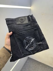 LOUIS_VUITTON PREMIUM BLACK TURKISH QUALITY DENIM JEANS REGULAR FIT LENGHT 39