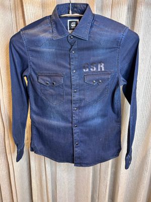 G STAR RAW DARK BLUE DENIM SHIRT