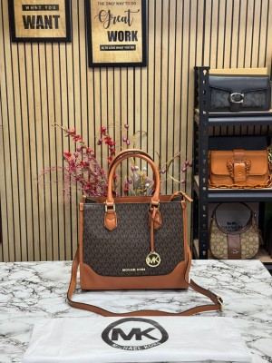 Michael_Kors Sheila Satchel Bag With Dust Bag (Brown)