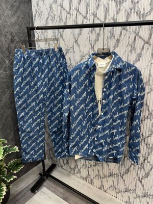 Balenciaga.Imported.All.Over.Letter.Printed.Very.Premium.Denim.Cord.Set.CS174
