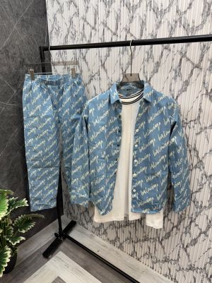 Balenciaga.Imported.All.Over.Letter.Printed.Very.Premium.Denim.Cord.Set.CS175