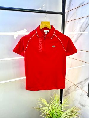 Lacost e Red Polo Premium Collar Neck T-shirt F3051-RE