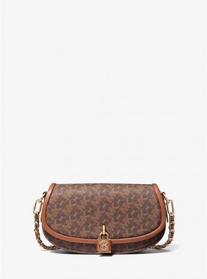 Michael_Kors Mila Small Empire Signature Logo Shoulder Bag With carry bag  and box 486