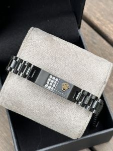 Rolex_Crown_Classic_Matt_Dimond_Black_Mens_Bracelet_With_Original_Brand_Pouch