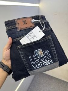 LOUIS_VUITTON PREMIUM GREENISH SHADE DENIM JEANS STRAIGHT FIT LENGHT 41