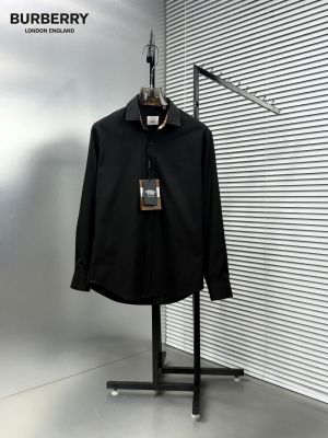 Burberr_y Chest Logo Full Sleeves Shirt Black